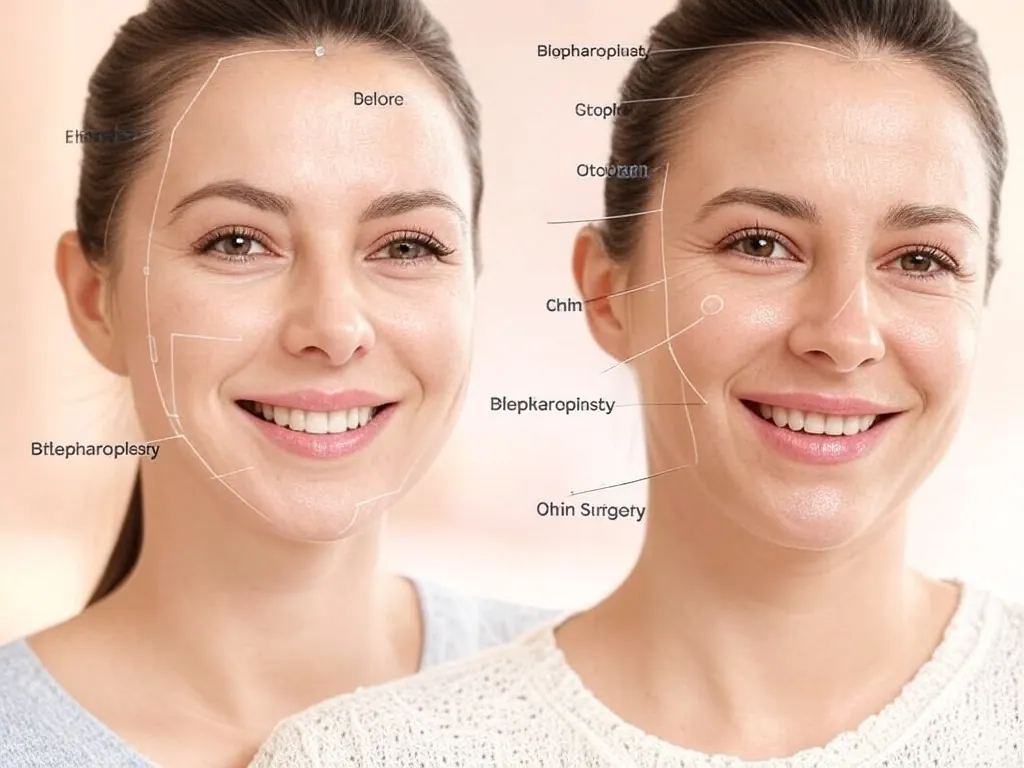 Cosmetic facial surgery and aesthetic consultation concept.